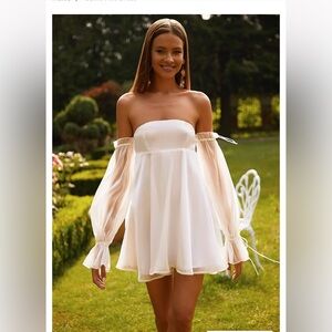 Alamour The Label Strapless White Dress